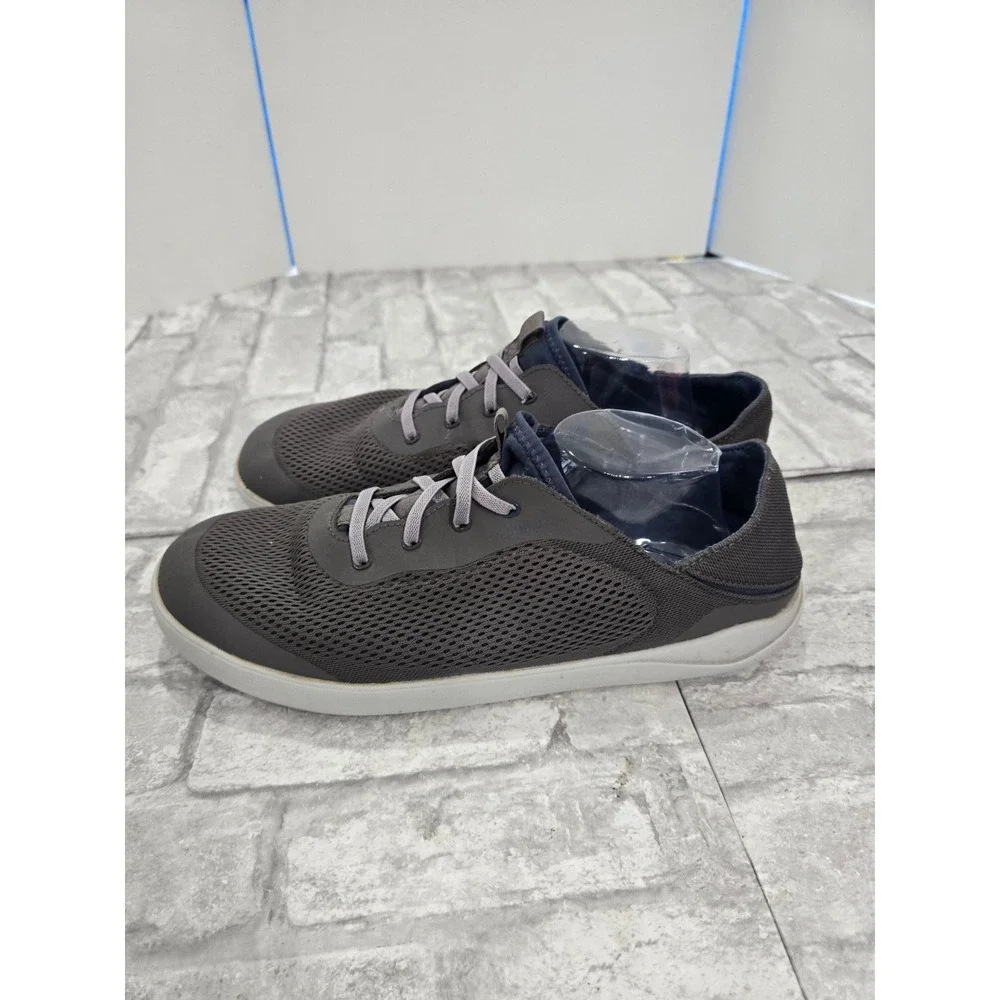 OluKai Moku Pae Shoes Mens Size 13 Blue Gray Mesh Lace Up Casual Comfort Sneaker